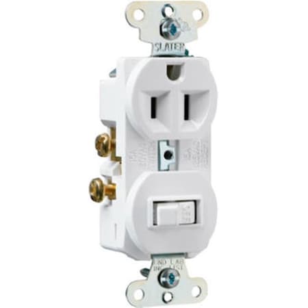 Nextgen 691WCC6 15A 120V Single Pole Combination Switch & Outlet; White NE601519